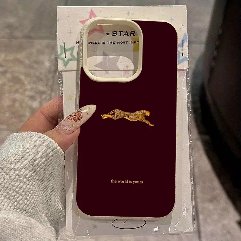 Wine & Beer Packages - Casing HP Motif Leopard Merah Anggur