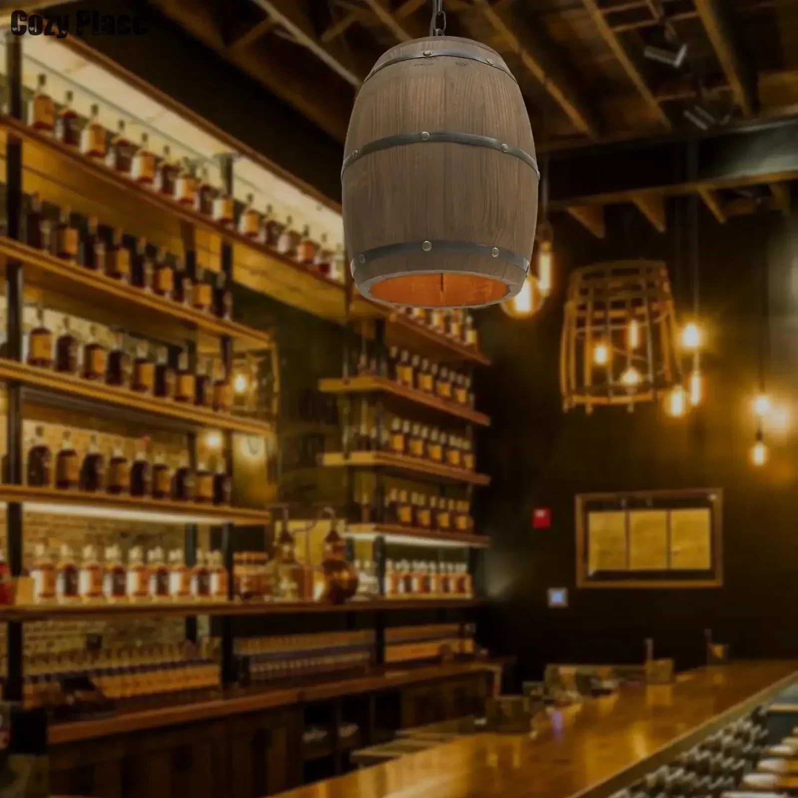 Wine & Beer Packages - Lampu Rustic Vintage Chandelier Kayu Lampu